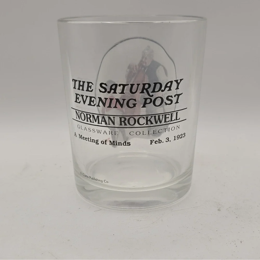 Norman Rockwell Saturday Evening Post Glassware A Meeting of Minds 2/3/1923